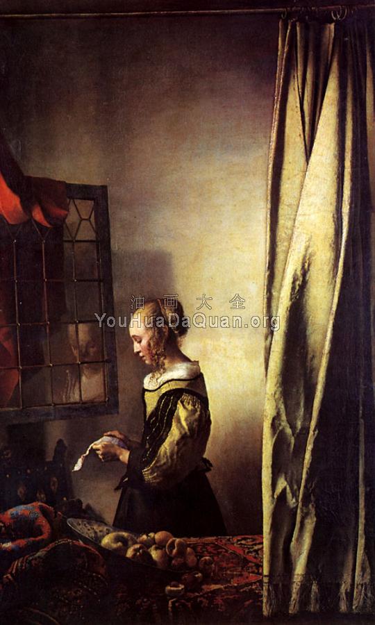 Girl Reading a Letter at an Open Window - 约翰尼斯·维米尔